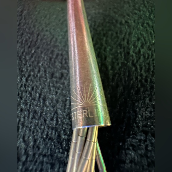 VNTG Sterling Navajo Native American Turquoise Liquid Silver Necklace - Picture 5 of 7